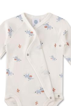 Preview: Wickelbody langarm Esel geöffnet